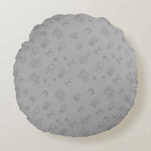 Space And Science Doodles Round Pillow