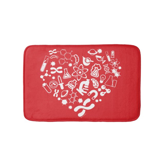 Space And Science Heart Bath Mat (Front)