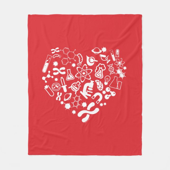 Space And Science Heart Fleece Blanket (Front)