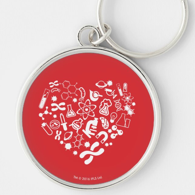 Space And Science Heart Keychain (Front)