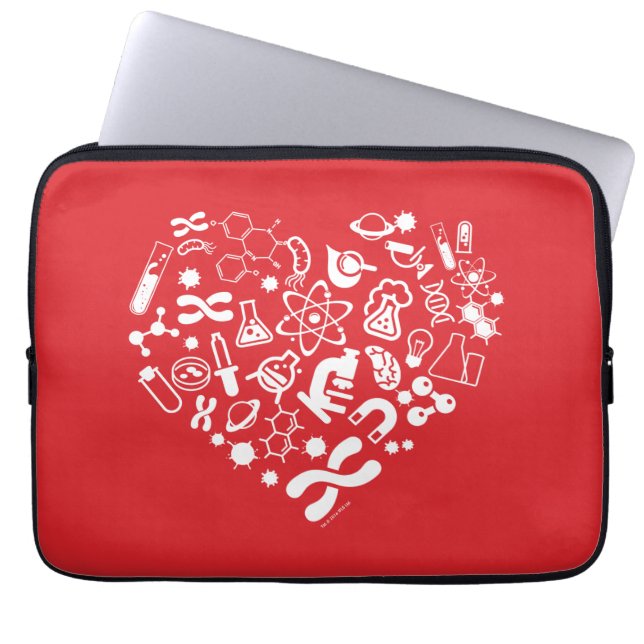 Space And Science Heart Laptop Sleeve (Front)