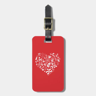 Space And Science Heart Luggage Tag