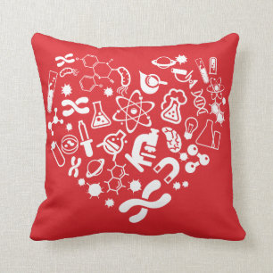 Space And Science Heart Throw Pillow
