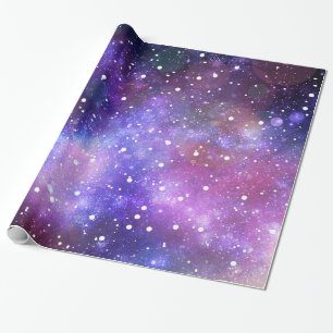 Space and stars wrapping paper