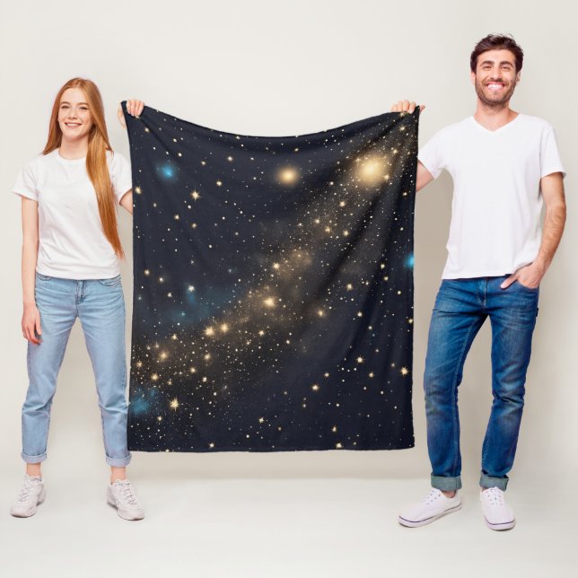 Space and the Stars Fleece Blanket (In Situ)