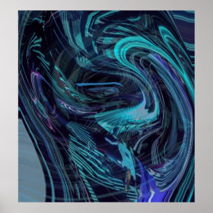 Space and Time Distort Abstract Poster