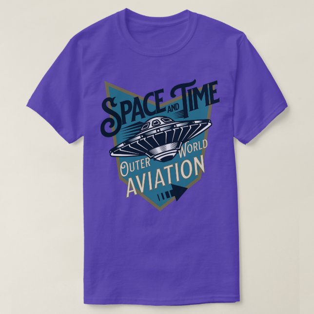 Space and Time flying saucer wormhole badge T-Shirt (Design Front)
