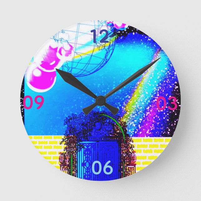 Space and Time  Round Clock (Front)