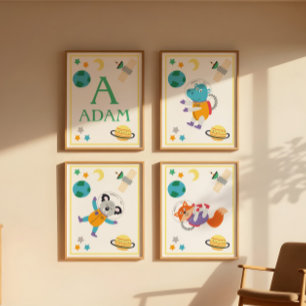 Space Animals Art Print Koala