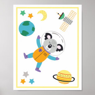 Space Animals Art Print Koala