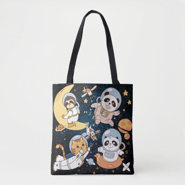 Space Animals Tote Bag (Front)