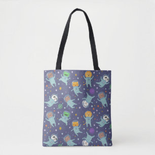 Space Animals Tote Bag