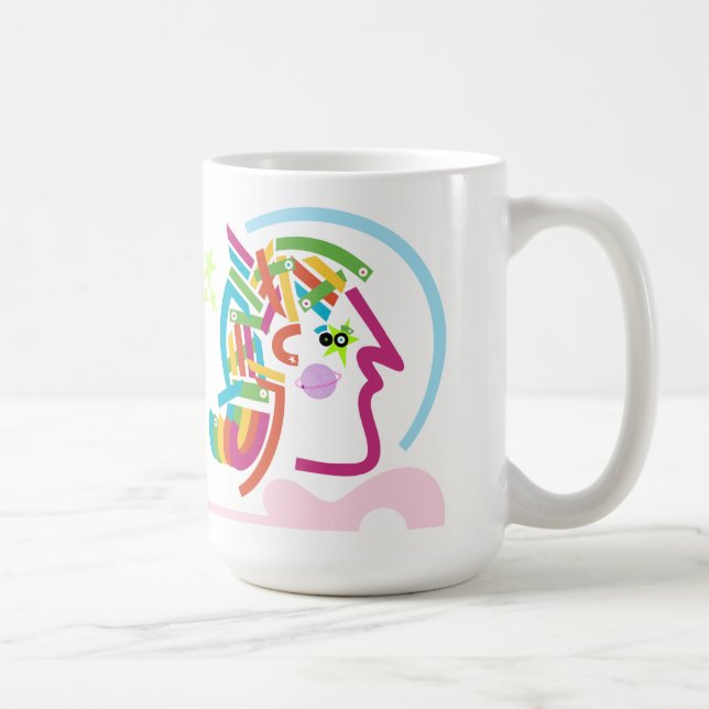 Space Astronaut Abstract Modern Art Retro Mug (Right)