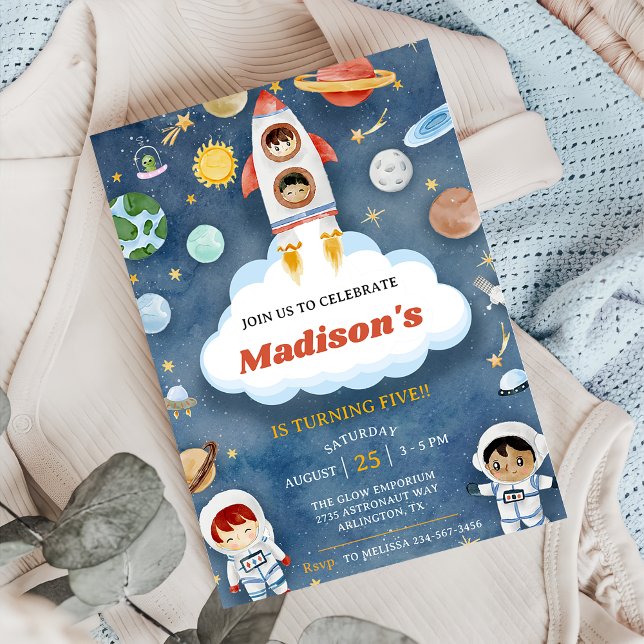 Space Astronaut Any Age Birthday Party Invitation (Creator Uploaded)