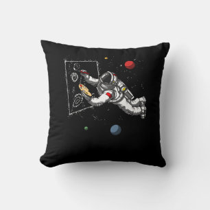 Space Astronaut Art Painter Cosmic Galaxy Artist Throw Pillow