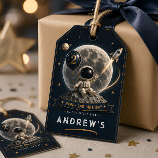 Space Astronaut Birthday Gift Tags