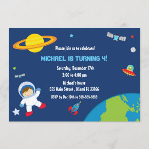 Space Astronaut Birthday Invitation