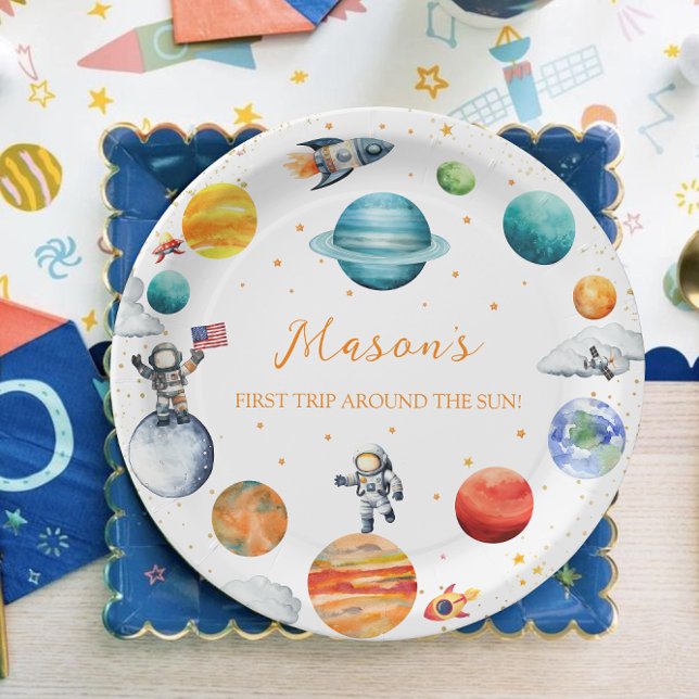 Space Astronaut Birthday Paper Plate (Creator Uploaded)