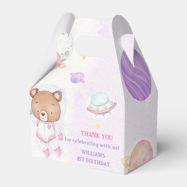 Space Astronaut Birthday Party Favour Box (Front Side)