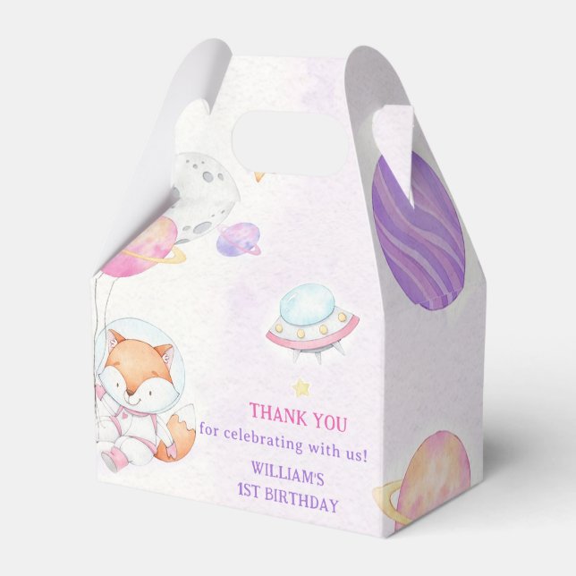 Space Astronaut Birthday Party Favour Box (Front Side)