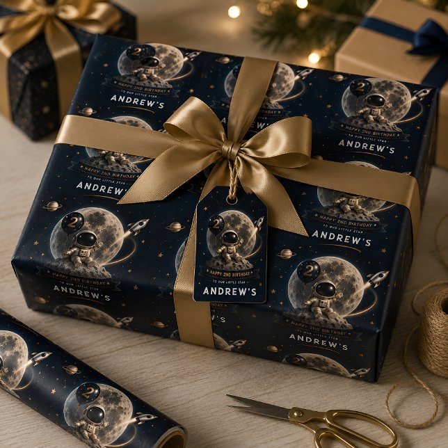 Space Astronaut Birthday Wrapping Paper (Creator Uploaded)