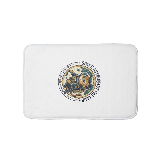 Space Astronaut Cat Cat Dad Gift Idea - Space Astr Bath Mat (Front)