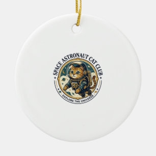 Space Astronaut Cat Cat Dad Gift Idea - Space Astr Ceramic Ornament
