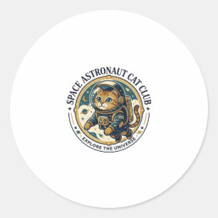 Space Astronaut Cat Cat Dad Gift Idea - Space Astr Classic Round Sticker
