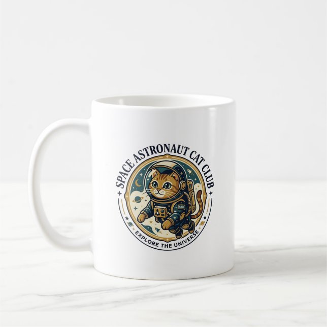Space Astronaut Cat Cat Dad Gift Idea - Space Astr Coffee Mug (Left)