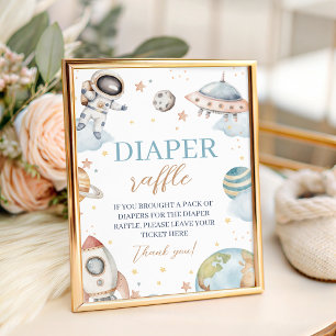 Space Astronaut Diaper Raffle Sign 8x10