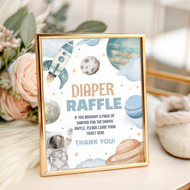 Space Astronaut Diaper Raffle Sign 8x10 (Creator Uploaded)