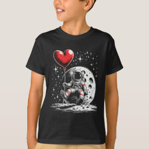 Space Astronaut Heart Bylloon Valentine's Day Vale T-Shirt