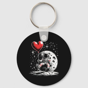 Space Astronaut Heart Lloon Valentine's Day Valent Keychain