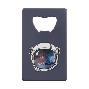 Space Astronaut Helmet Credit Card Bottle Opener