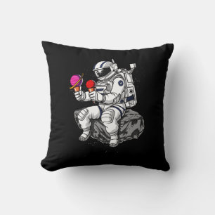 Space Astronaut Ice Cream Planets Cosmic Galaxy Throw Pillow