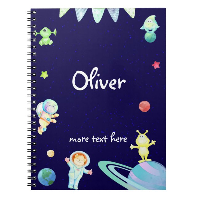 Space astronaut kids personalized notebook (Front)