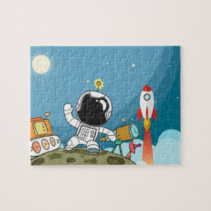 Space Astronaut Kids Puzzle, Kids Personalized Jigsaw Puzzle