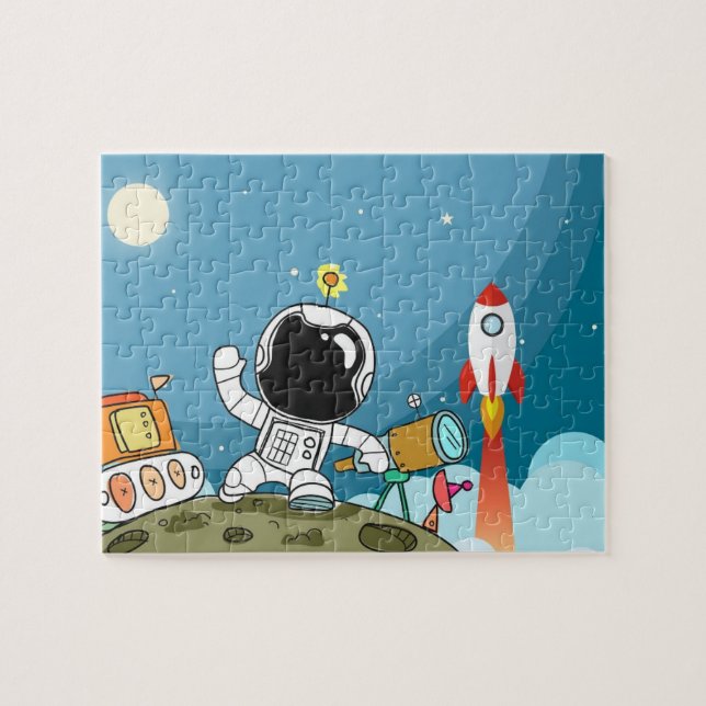 Space Astronaut Kids Puzzle, Kids Personalized Jigsaw Puzzle (Horizontal)