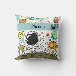 Space Astronaut on Galaxy Mission Throw Pillow