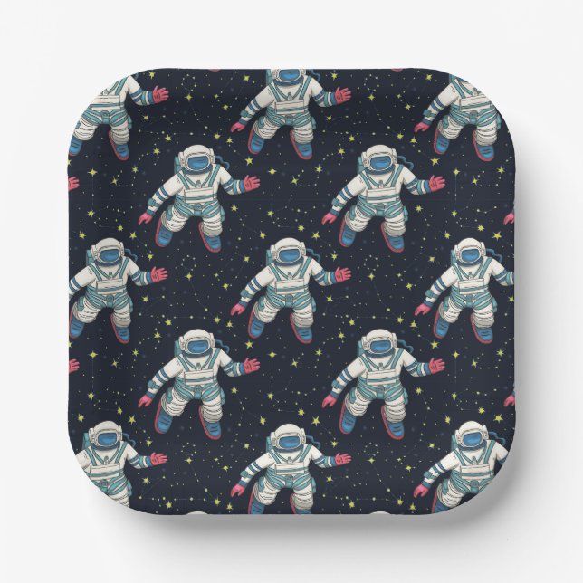 Space Astronaut Paper Plate (Front)
