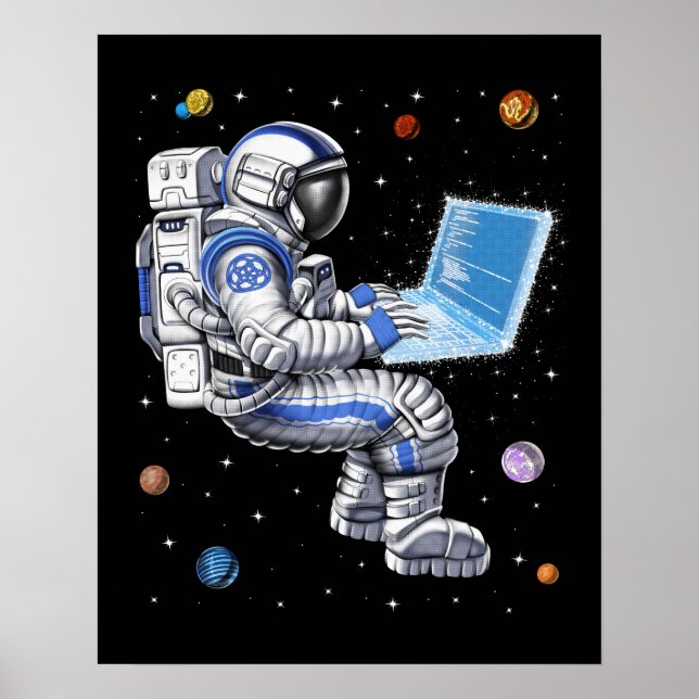 Space Astronaut Programmer Poster (Front)