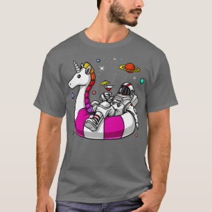 Space Astronaut Riding Unicorn Float T-Shirt