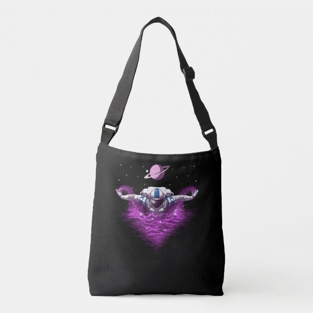 Space Astronaut Swimmer Crossbody Bag (Front)