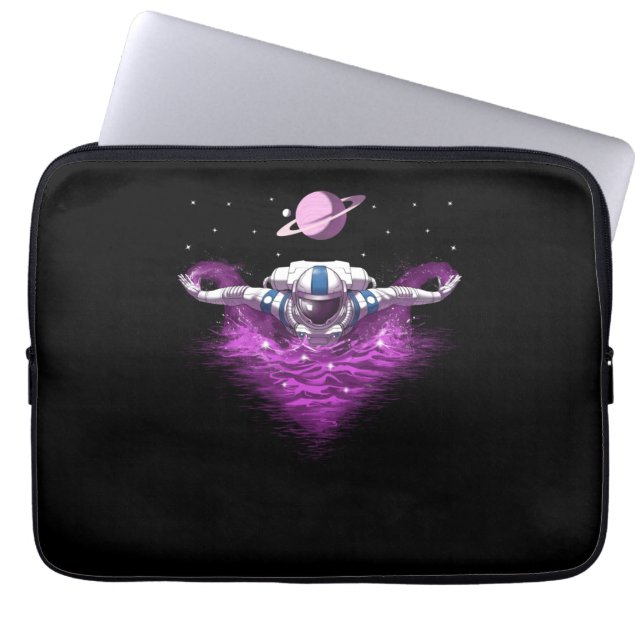 Space Astronaut Swimmer Laptop Sleeve (Front)