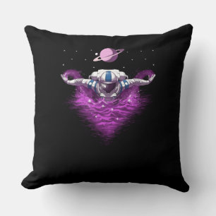 Space Astronaut Swimmer Throw Pillow