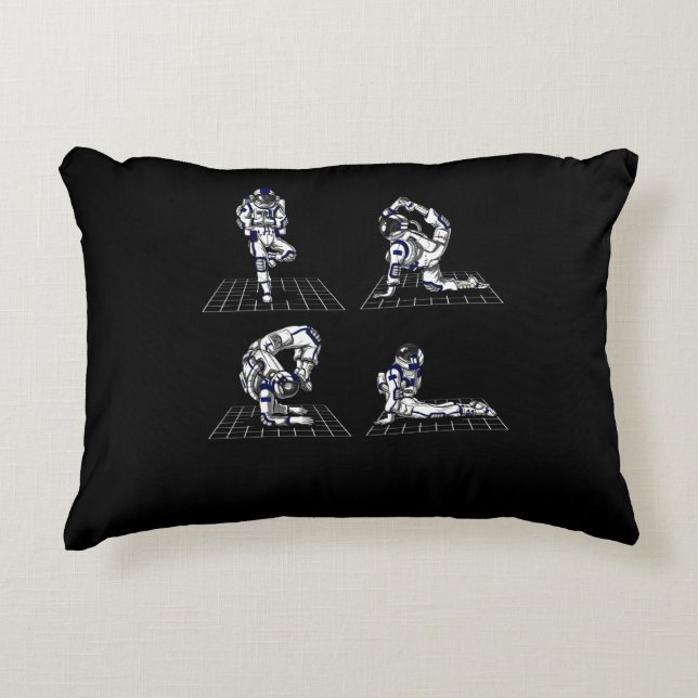 Space Astronaut Yoga Poses Accent Pillow (Front)