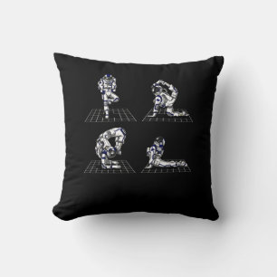Space Astronaut Yoga Poses Throw Pillow