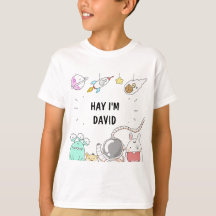 space astronouts illustration kids t-shirt