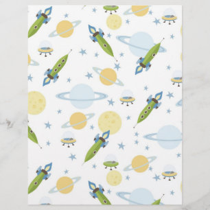 Space Baby Scrapbook Paper Large Stars