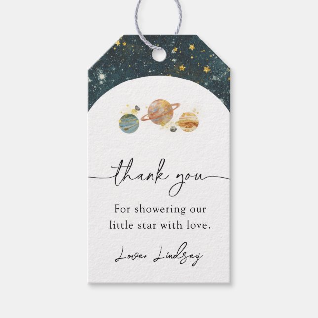 Space Baby Shower Favour Tag | Space Shower (Front)